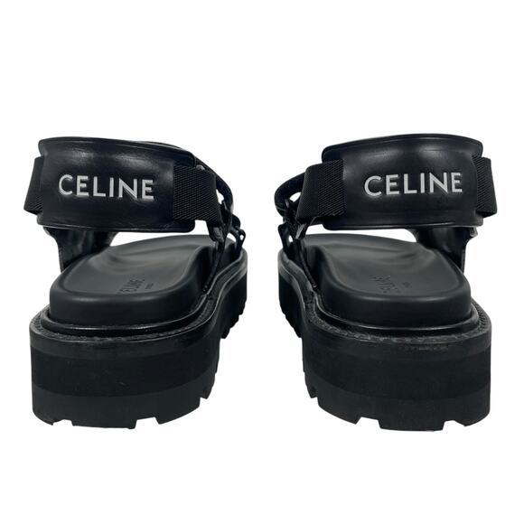 Celine Outdoor Bulky 45mm Calfskin Platform Sandal Lug Sole Black Size 38 - Picture 10 of 15